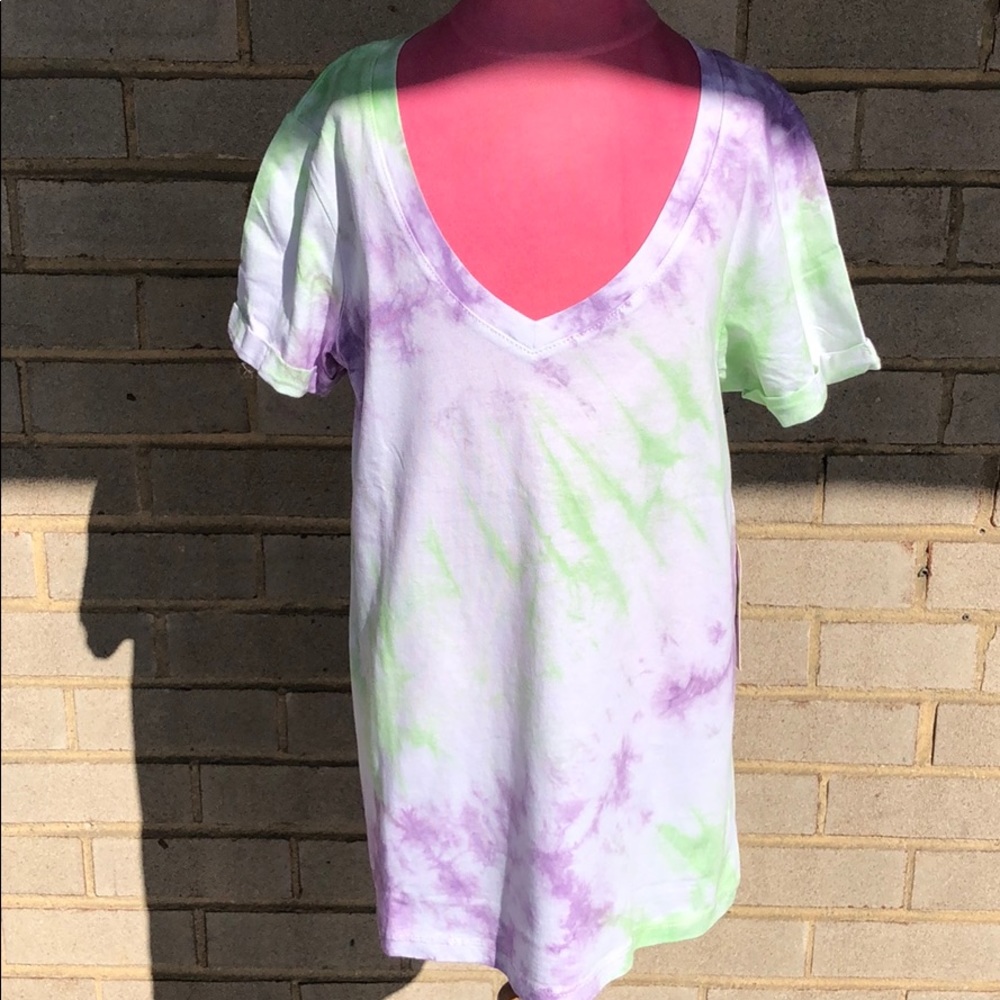 Splash Crinkle Tie-Dye Top Size Junior Medium NWT
